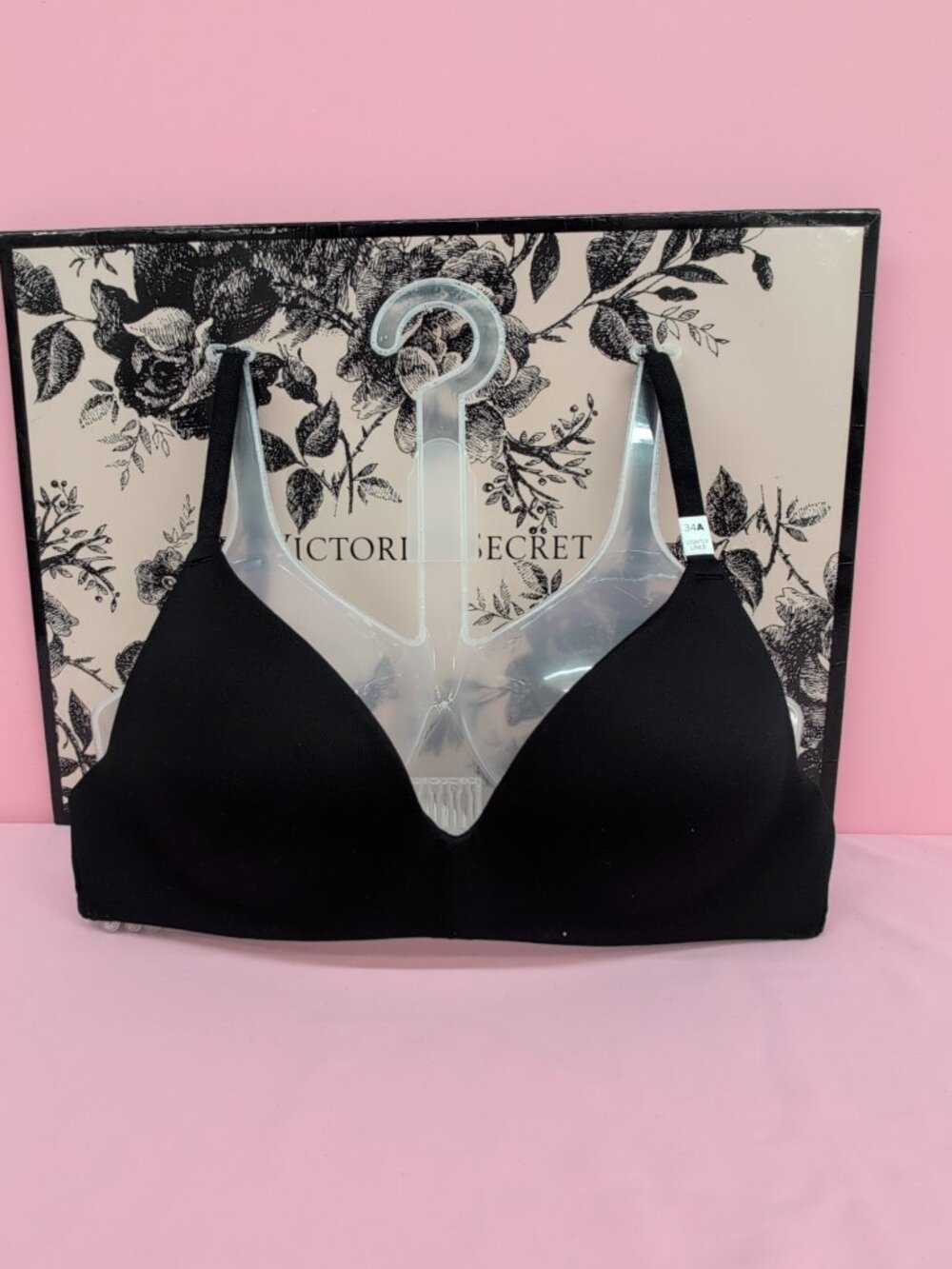 Victoria's Secret PINK Wear Everywhere Lightly Lined Wireless Bra Black 34A NWT